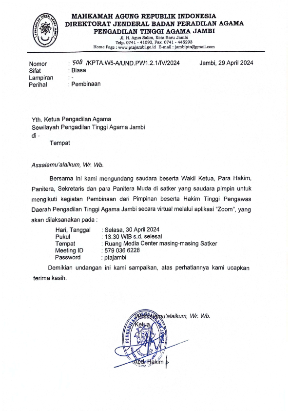 508. Pembinaan oleh Pimpinan PTA Jambi 001